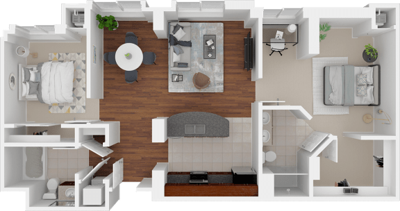 Unit-5 two bedroom floor plan
