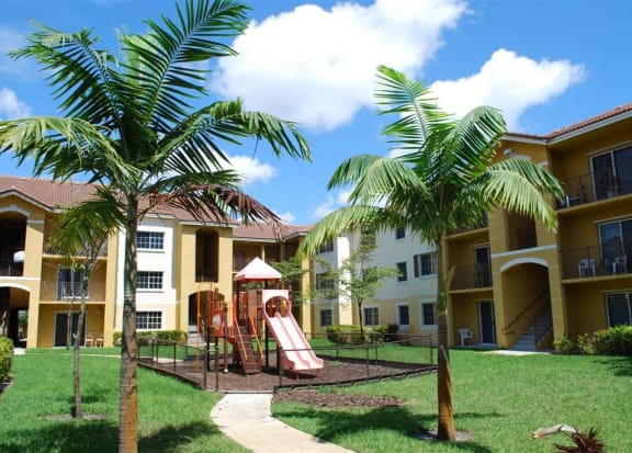 Playground near the buildings Eagles Pointe in Pompano Beach Florida