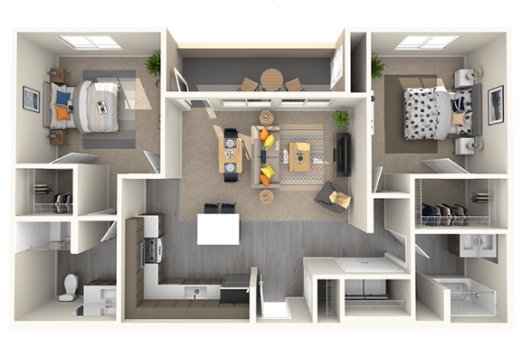 Arista Apartments 2x1.5 floor plan Arista Apartments 2x1.5 floor plan at ARISTA APARTMENT HOMES, Las Vegas, Nevada
