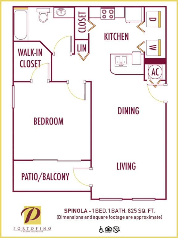 Portofino Apartments 2 bedroom 2D floor plan at Portofino, Florida
