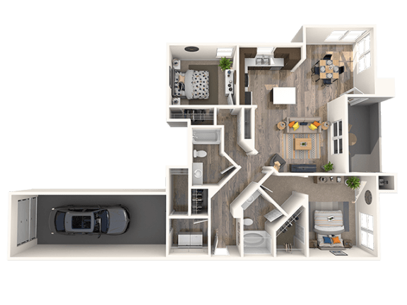 2 bed 2 bath C at THE SOLANA APARTMENT HOMES, Las Vegas, 89148