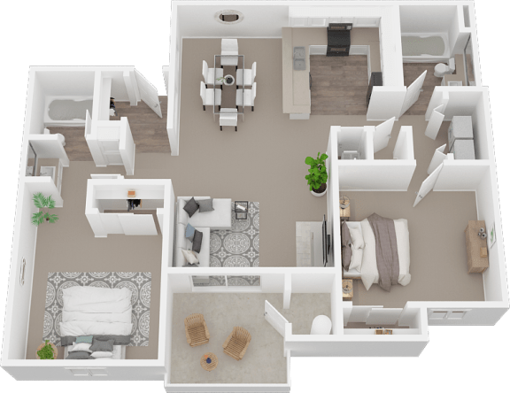 Two Bedroom Outlook floor plan Sutter Ridge Apartments l Rocklin Ca 95677
