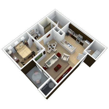 One bedroom floor plan