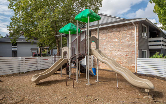 Slide in playground at Township Eastside, Oregon
