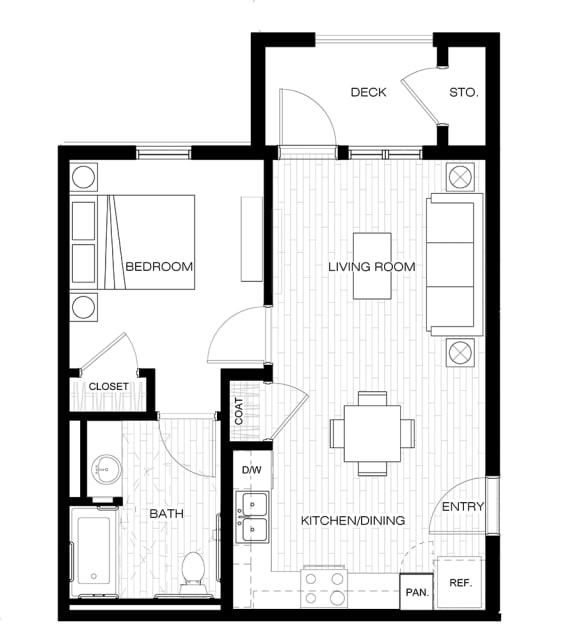 Floor Plan  One bedroom floor plan