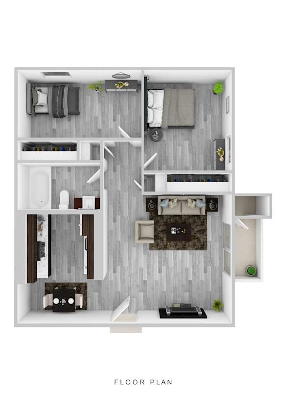 2Bed 1Bath Floor Plan at Jolt Apartments, Las Vegas