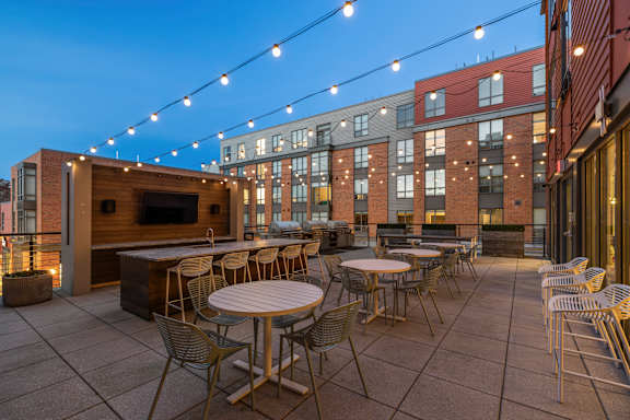 Building view at Trio Newton Apartments, Massachusetts