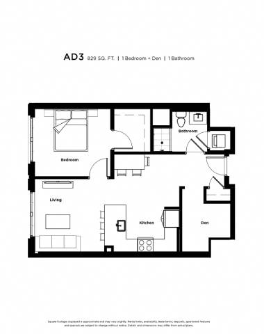 1 bed 1 bath C at Trio Newton Apartments, Newton, MA, 02460