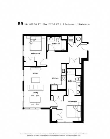 2 bed 2 bath I at Trio Newton Apartments, Newton