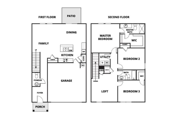 Floor Plan  a floor plan of a house with three different floors