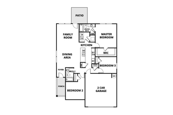 a floor plan of a house with a bedroom and a living room