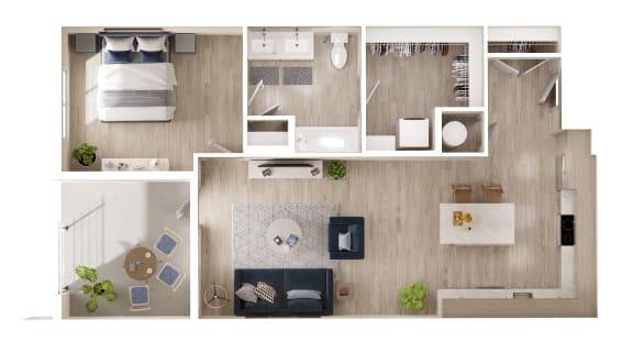 a floor plan of a 1 bedroom apartment at the crossings at white marsh apartments in white marsh