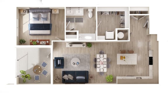 a 1 bedroom floor plan | the ridge at san diego