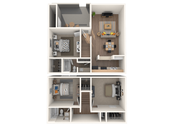 NC_Charlotte_HuntersPointe_ThreeBedroomGarden_Loft_FloorPlan.