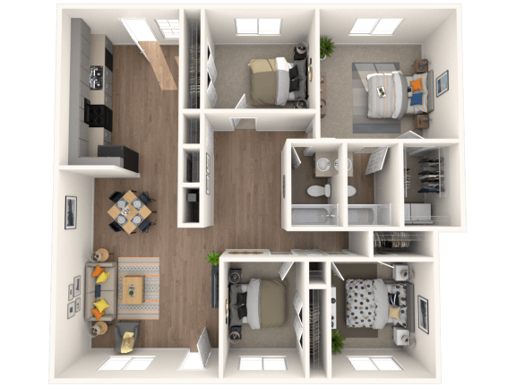 Amber Grove Apartments in Marietta Georgia photo of a four bedroom floorplan