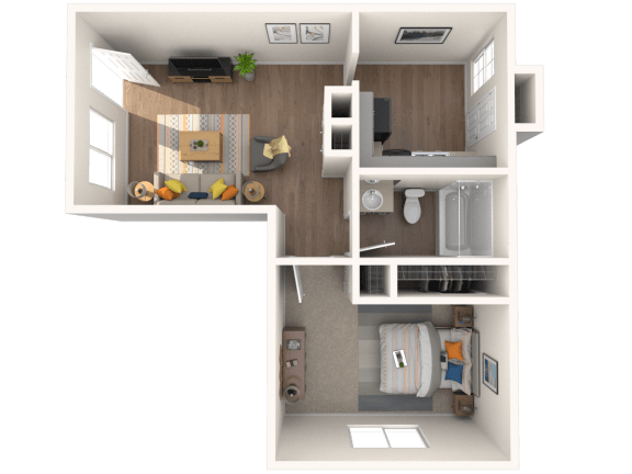 Amber Grove Apartments in Marietta Georgia photo of a floor plan of a 1 bedroom apartment