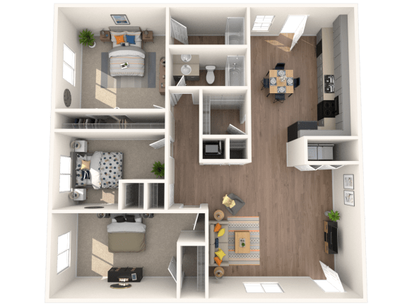 Amber Grove Apartments in Marietta Georgia photo of three bedroom floorplan
