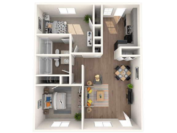 Amber Grove Apartments in Marietta Georgia photo of a two bedroom two bathroom floorplan