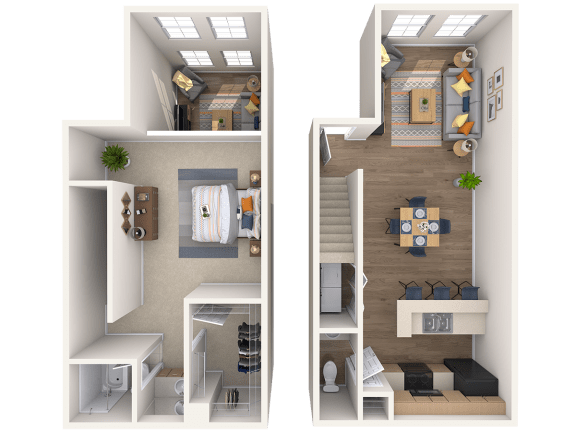 TH2, 1 br, 1.5 ba, 891 sq. ft.