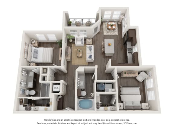 Floor Plan  a 1 bedroom floorplan is shown in this illustration