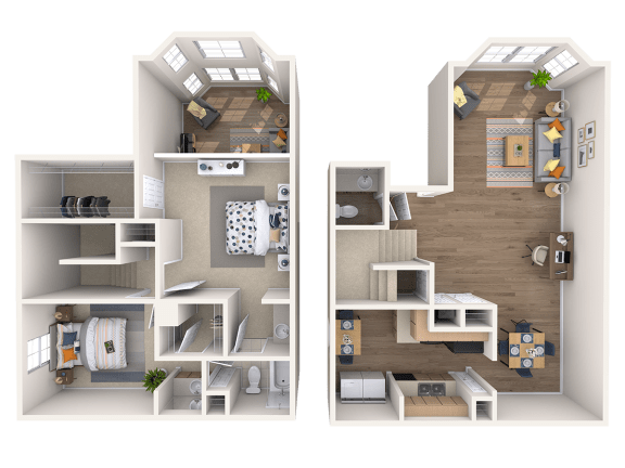 TH3, 2 br, 1.5 ba, 1296 sq. ft.