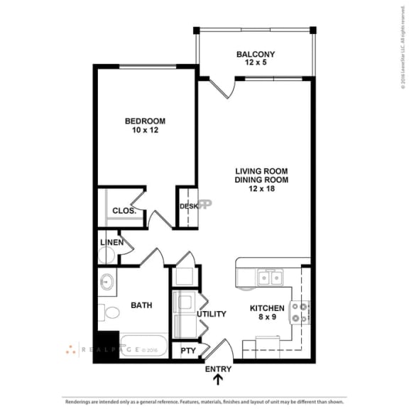 Biloxi_MS_Apartment_Oceanaire_1 bedroom 1 bath 2D