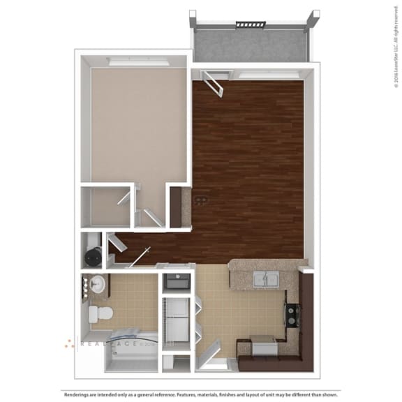 Biloxi_MS_Apartment_Oceanaire_1 bedroom 1 bath 3D UnFurnished