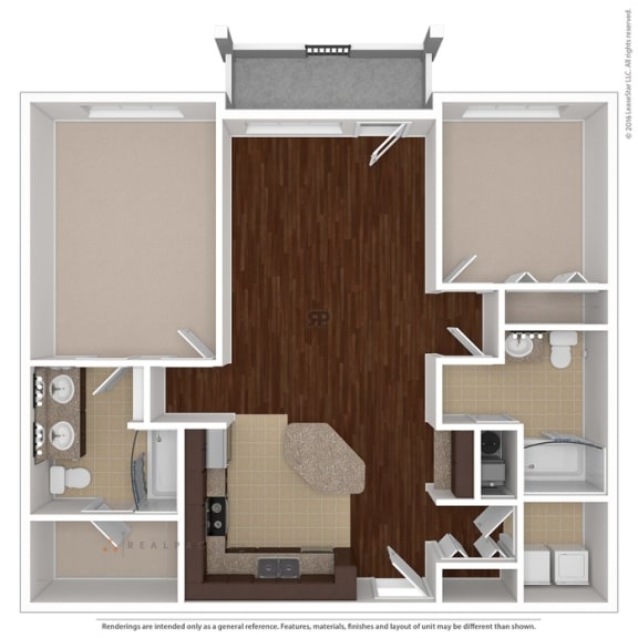 Biloxi_MS_Apartment_Oceanaire_2 bedroom 2 bath 3D Furnished