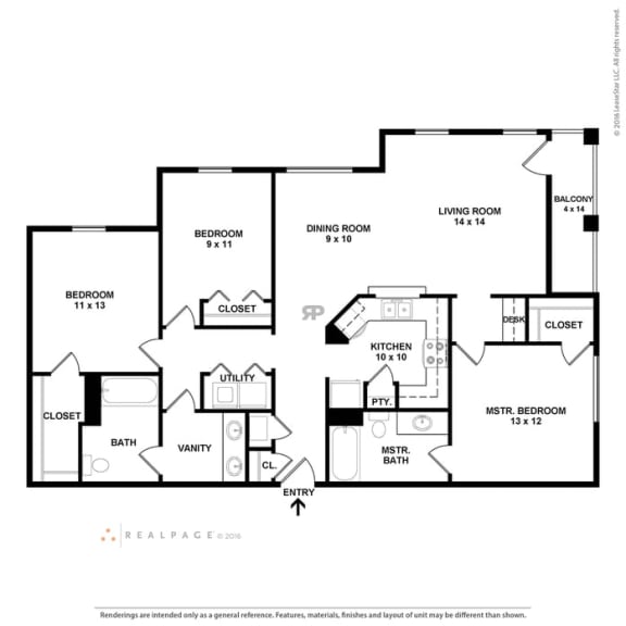 Biloxi_MS_Apartment_Oceanaire_3 bedroom 2 bath 2D
