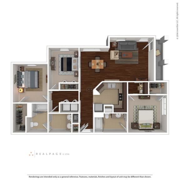 Biloxi_MS_Apartment_Oceanaire_3 bedroom 2 bath 3D Furnished