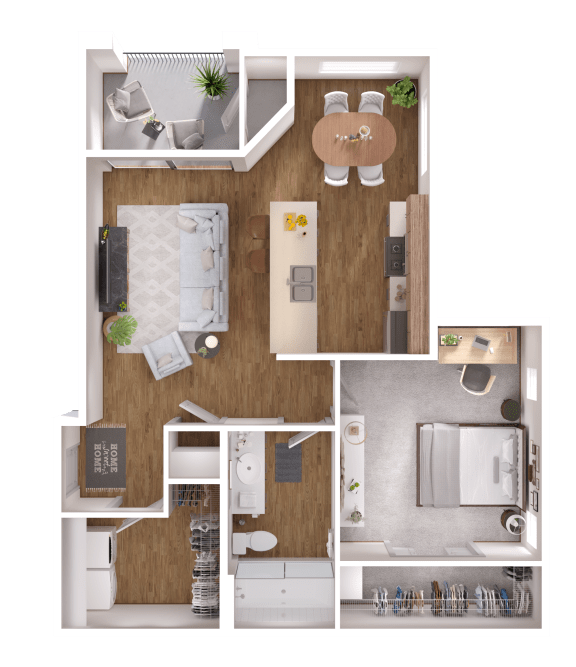 Floor Plan  1 bedroom/1 bath floorplan at Zerzura Apartment Las Vegas Nevada