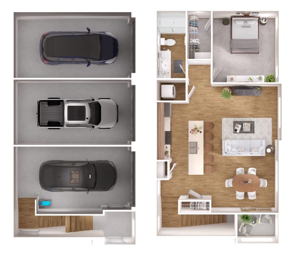 1 bedroom/1 bath floorplan at Zerzura Apartment Las Vegas Nevada
