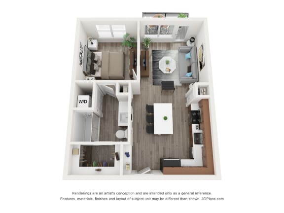 Floor Plan  a 1 bedroom floor plan | apartments in garland tx