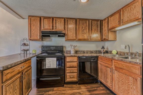 black appliances in kitchens