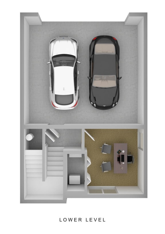 a floor plan of a car parked in a garage