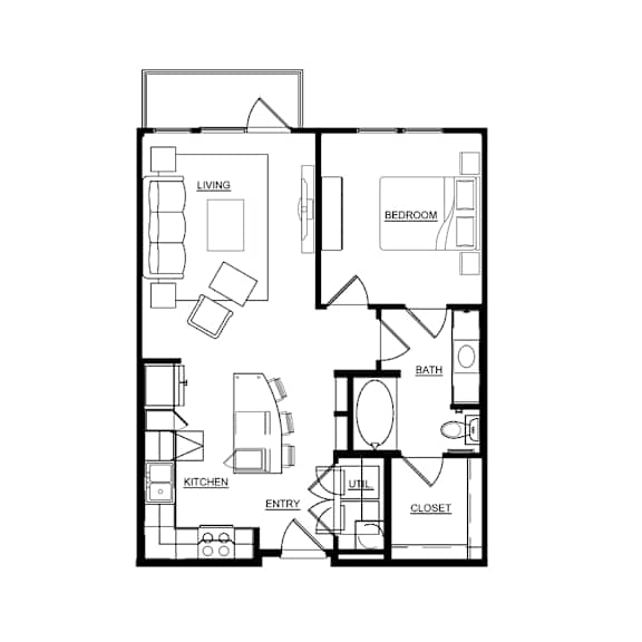 A black and white image of a floor plan for a house.