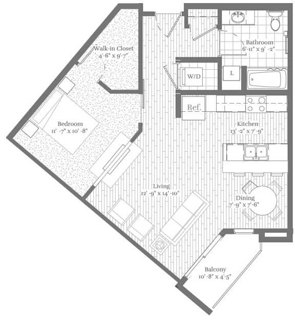 A black and white image of a house floor plan.
