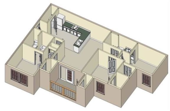 3D Rendering of floor plan