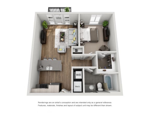 Castle, 1 br / 1 ba, 679 sq. ft.