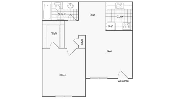 a floor plan of a small apartment