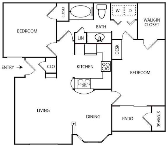Floor Plan  a floor plan of a house with bedrooms and a kitchen