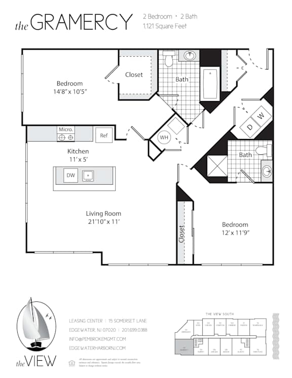 A black and white image of a floor plan for a property called The Glamery.