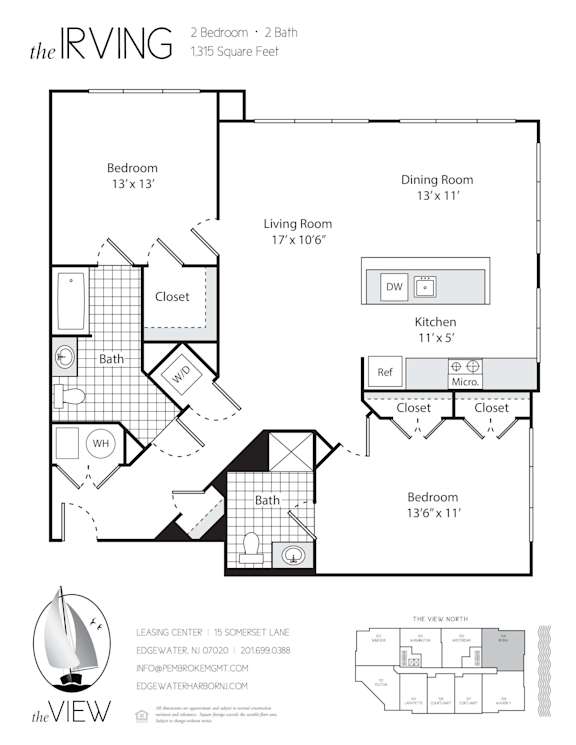 A floor plan for a property rented by Edge Water at 15 Somerset Lane.