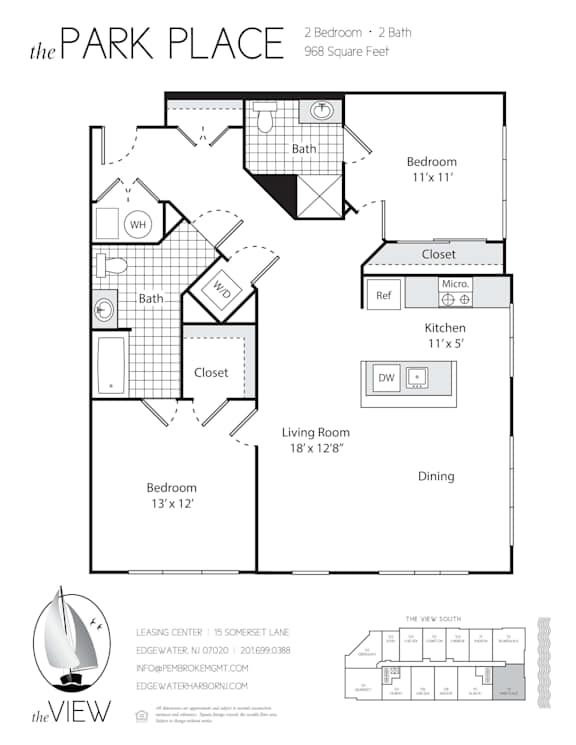 A floor plan for a property called The Park Place is displayed.