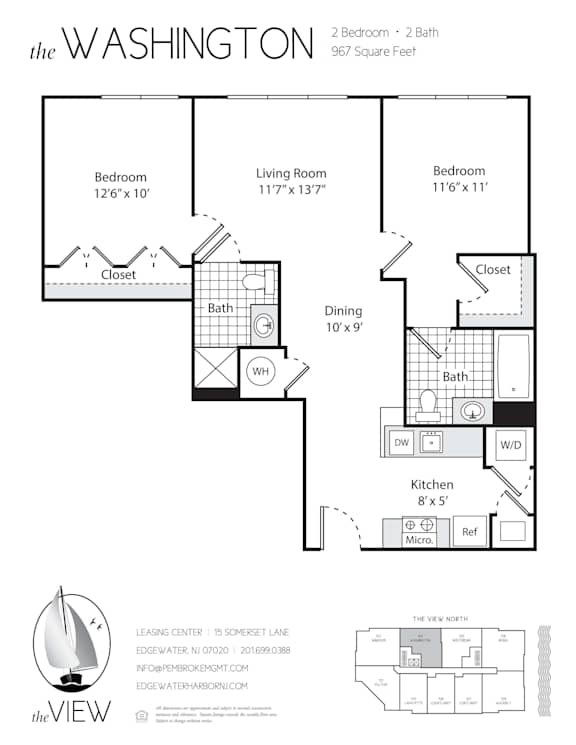 A floor plan for a property called The Washington shows the layout of the rooms.