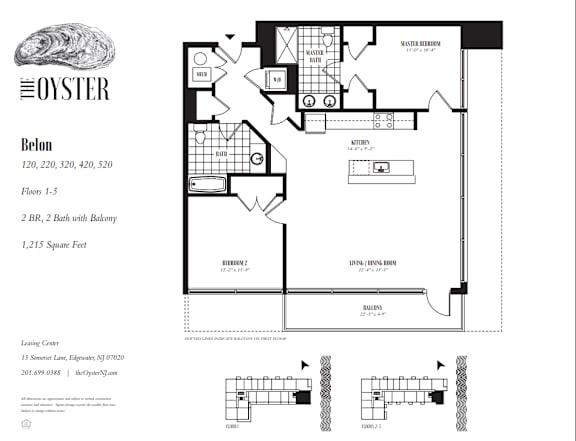 A floor plan for an Oyster Belon apartment is displayed.