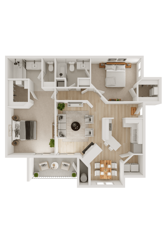 Floor Plan  2 Bed - 2 Bath |1120 sq ft 2 Bed | 2 Bath floorplan