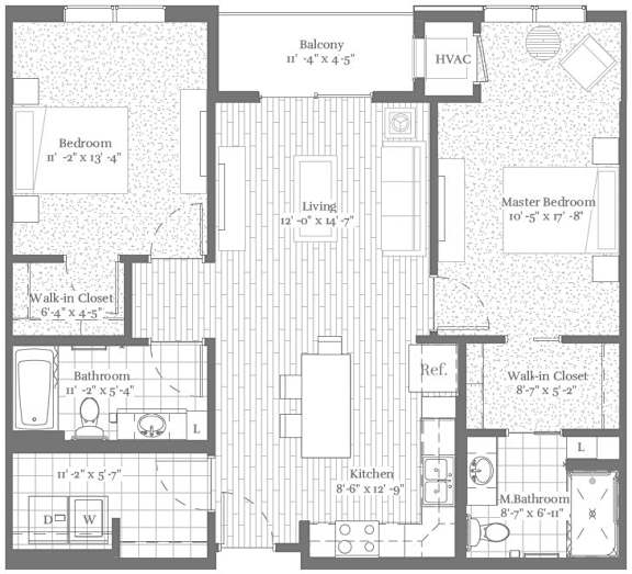 A floor plan of a house with labeled rooms and dimensions.