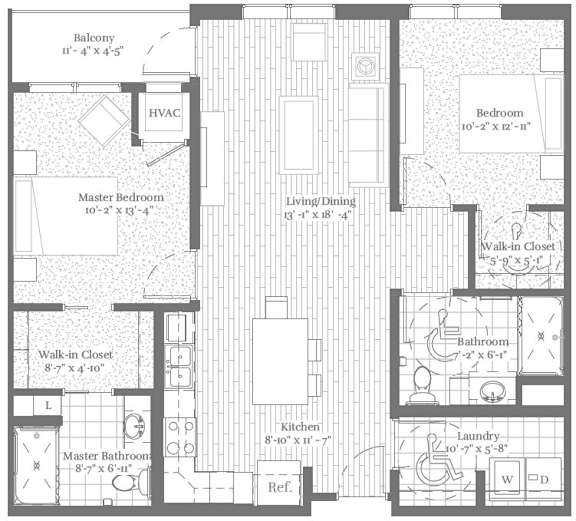 A detailed black and white floor plan of a house layout.