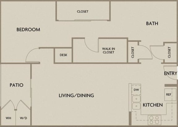 1 bed 1 bath 1040 square feet floor plan Waterfront Grand One Bedroom